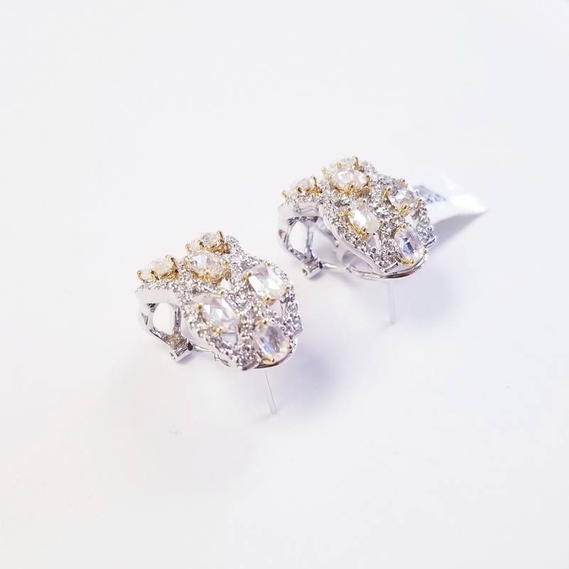 18K White Gold Double Infinity Diamond Earrings