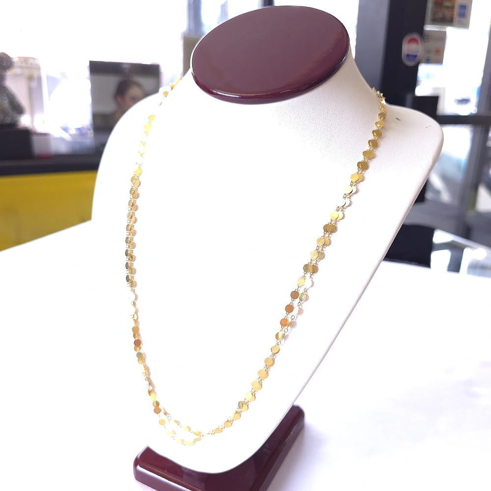Gold Plated Sterling Silver Disc Chain Necklace