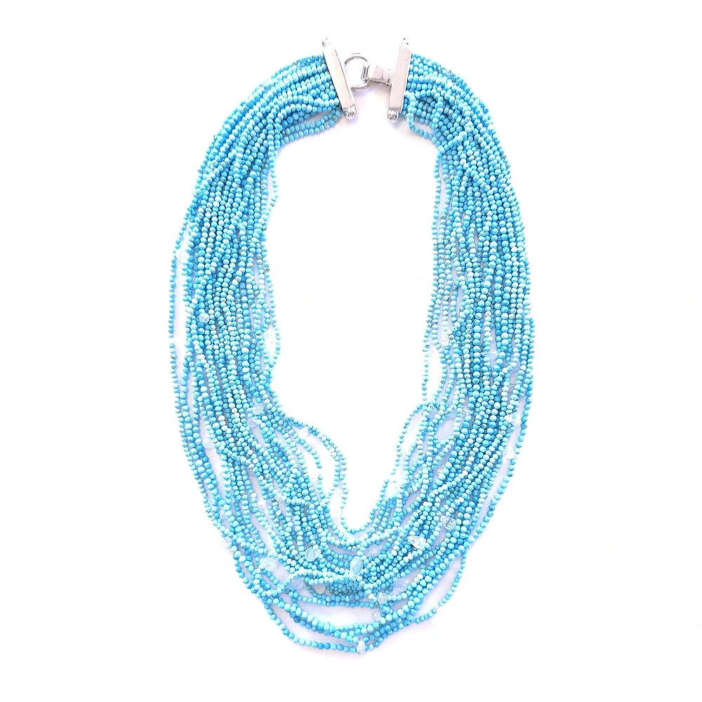 Layered Beaded Turquoise Necklace