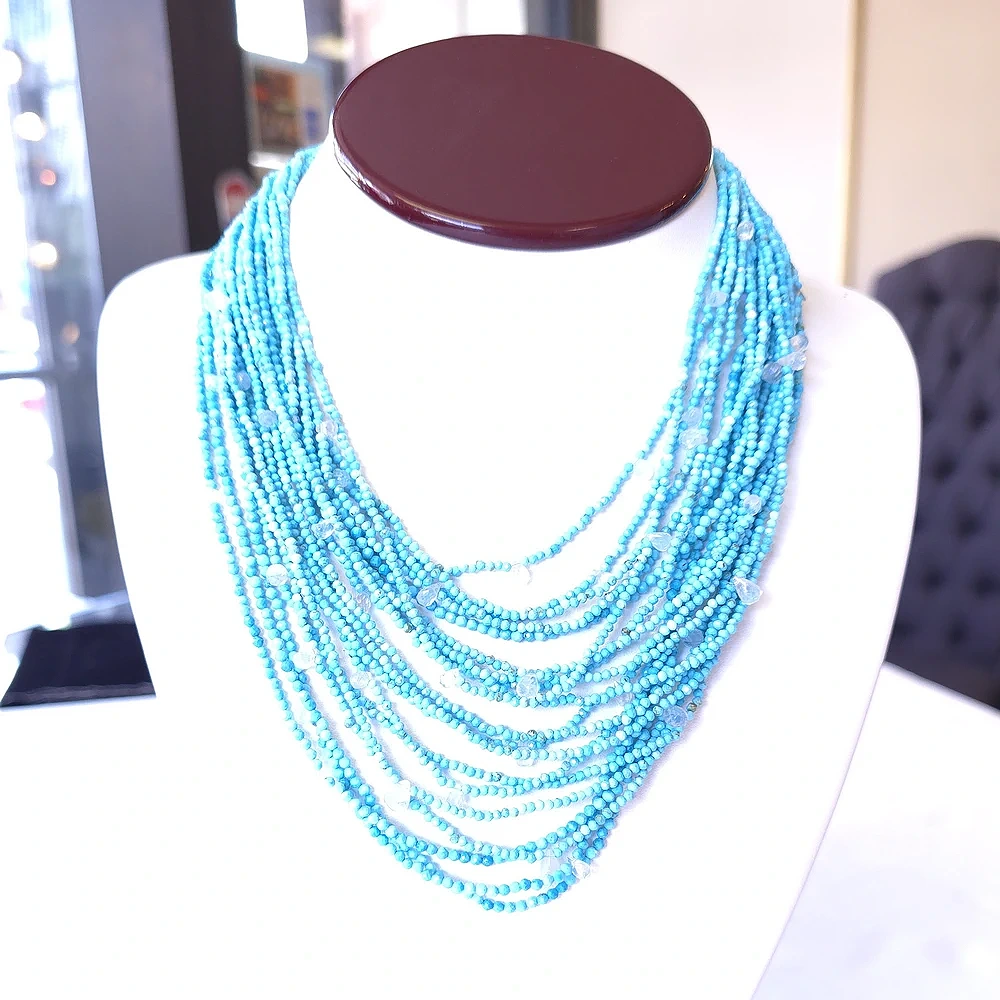 Layered Beaded Turquoise Necklace