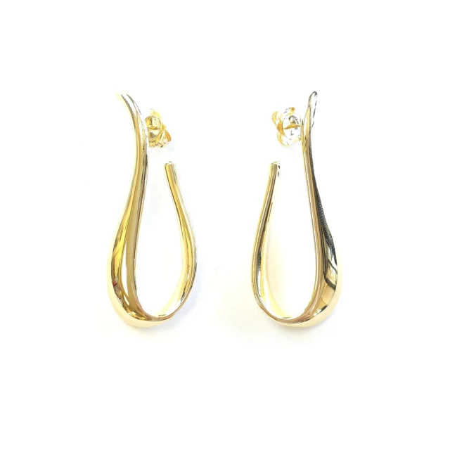 Gold Plated Sterling Silver Teardrop Earrings