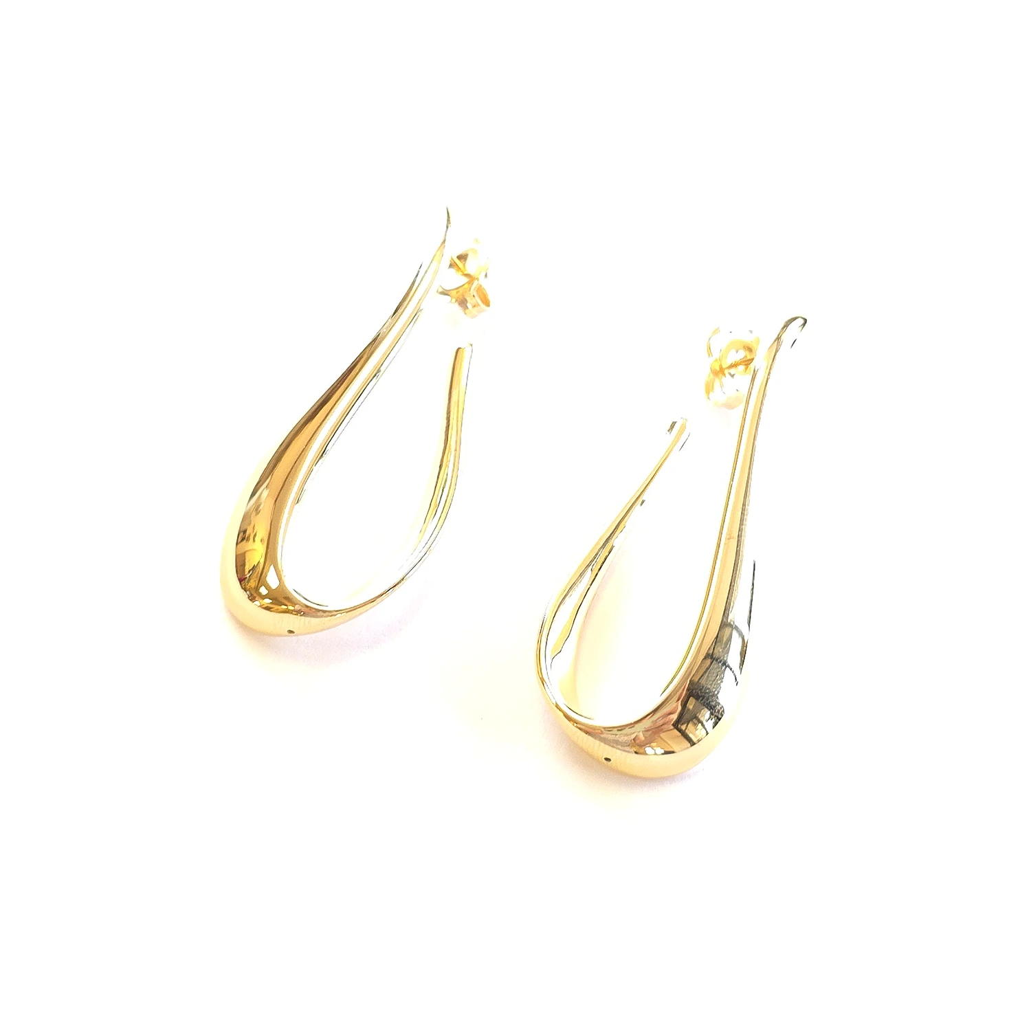 Gold Plated Sterling Silver Teardrop Earrings