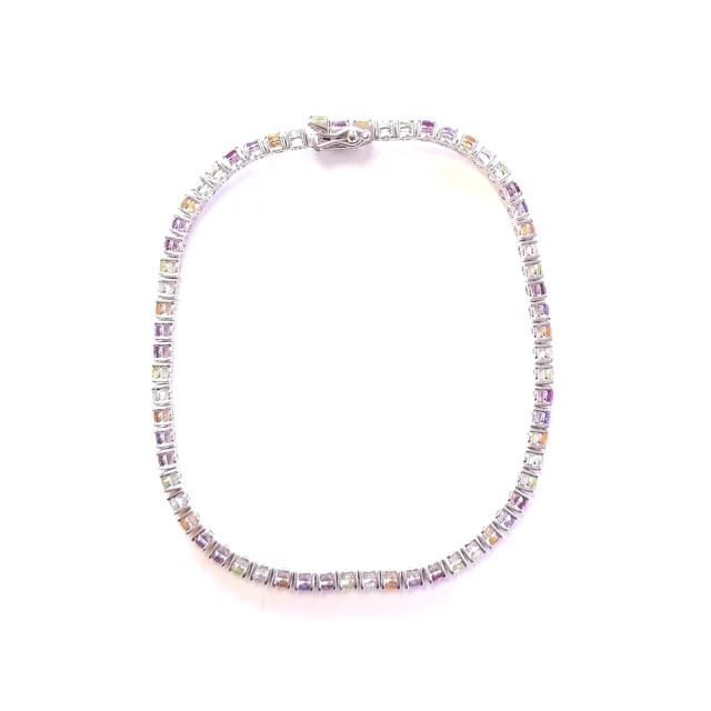 Bibigi 18K White Gold Multi Colored Sapphire Tennis Bracelet