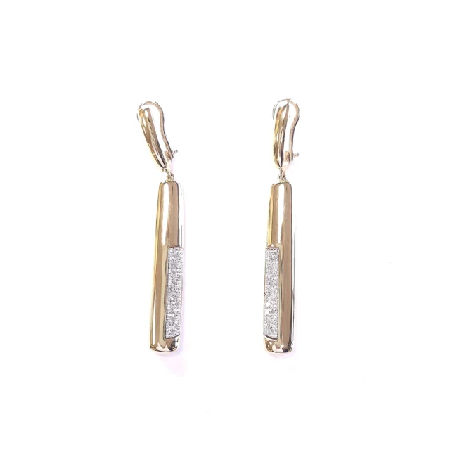 Veneroso 14K Yellow Gold Geometric Earrings with Diamonds