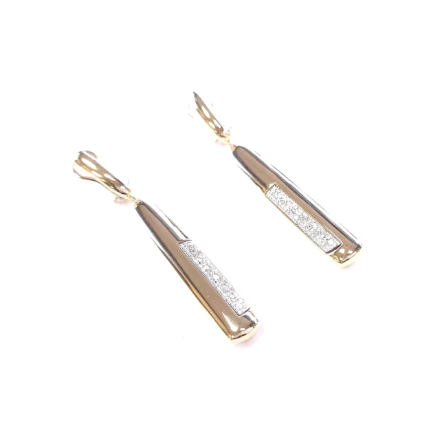 Veneroso 14K Yellow Gold Geometric Earrings with Diamonds