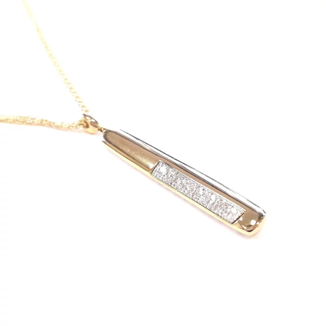 Veneroso 14K Yellow Gold Geometric Necklace with Diamonds