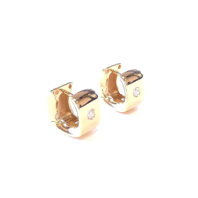 Veneroso 14K Yellow Gold Small Square Earrings