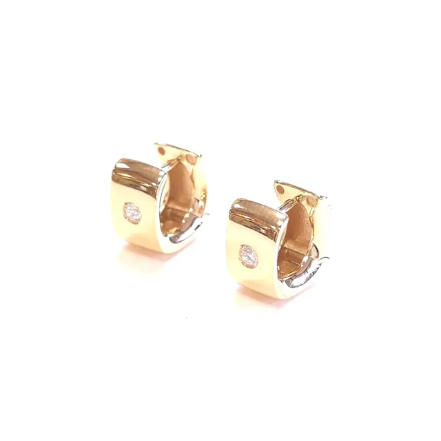 Veneroso 14K Yellow Gold Small Square Earrings